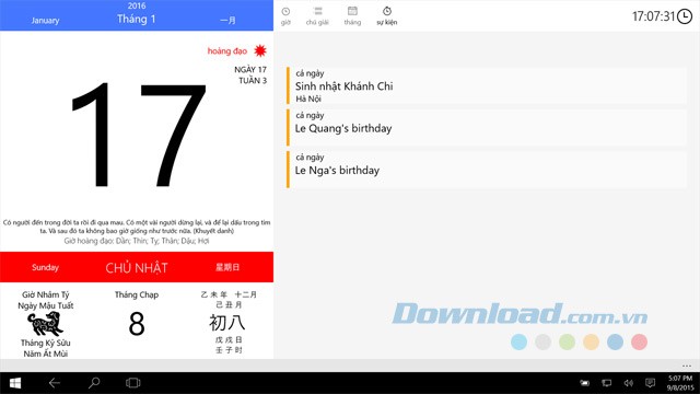 Sự kiện trong ngày
