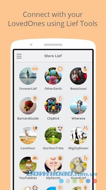Kết nối với người thân trên Lief