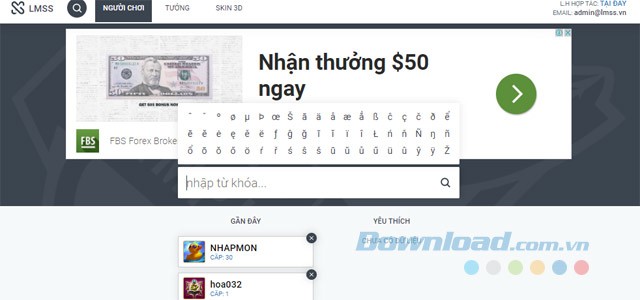 Tìm kiếm người chơi