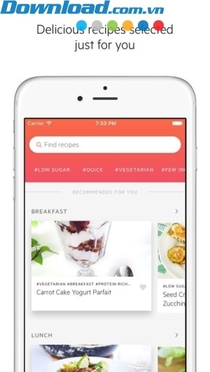 Lifesum cho iOS lên thực đơn món ăn ngon