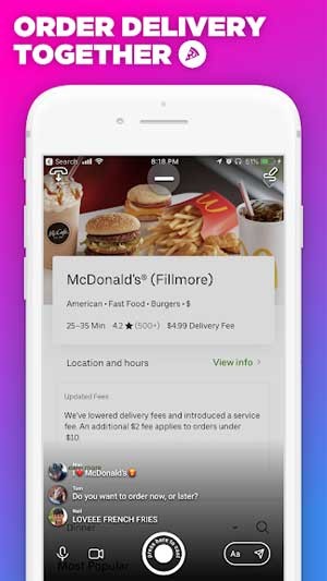 Bạn thậm chí có thể order đồ ăn cùng bạn bè