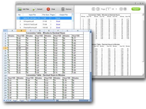 Lighten PDF to Excel Converter