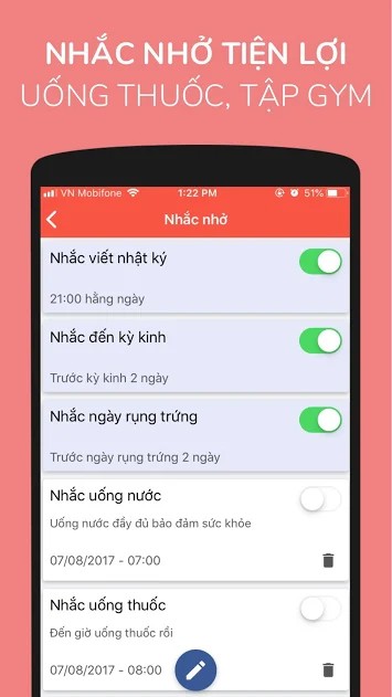 Tính năng nhắc nhở của Lily