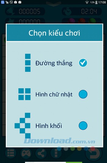 Chọn kiểu chơi game Lines 98