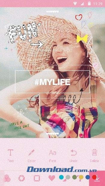 Thêm text vào ảnh với Aillis (Line Camera)