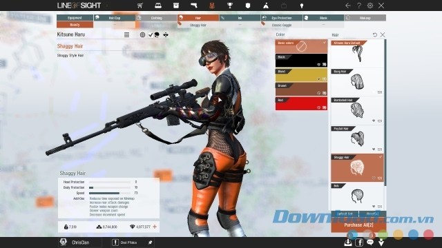 Tùy chỉnh nữ nhân vật xinh đẹp trong game bắn súng góc nhìn thứ nhất miễn phí Line of Sight cho máy tính