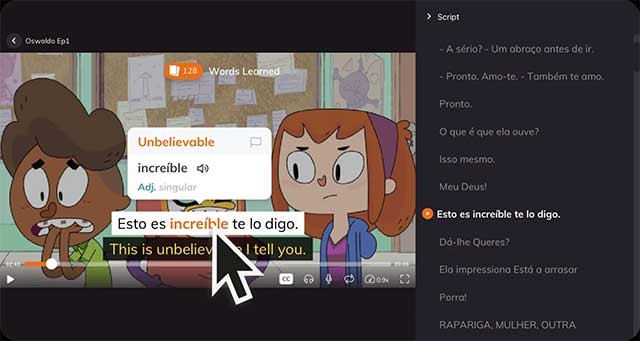 Nhấp vào các từ, cụm từ ngay lập tức để xem nghĩa và cách phát âm