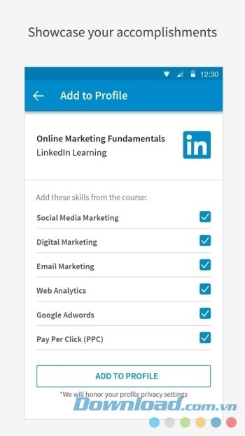 Thêm chứng chỉ hoàn thành khóa học vào hồ sơ trong LinkedIn