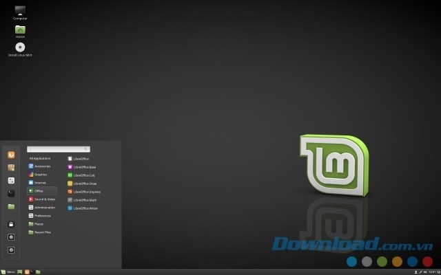Giao diện hệ điều hành Linux Mint