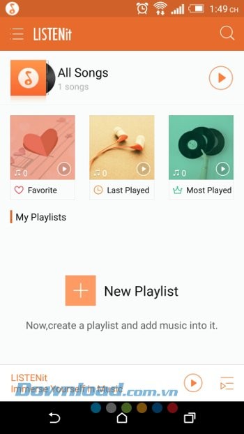 Giao diện ứng dụng LISTENit