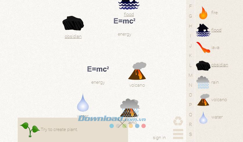 Game Little Alchemy gợi ý khi đang chơi