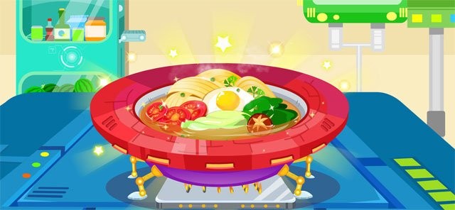 Dùng nồi UFO để nấu món mì rau củ