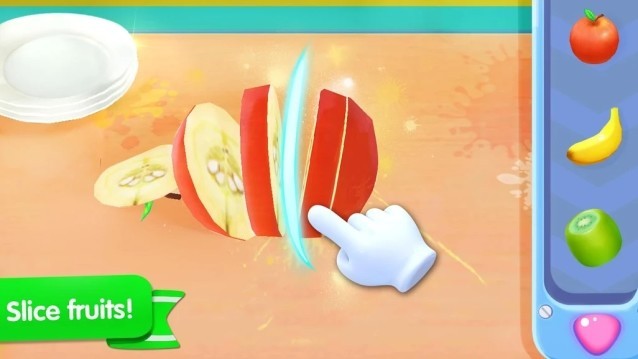 Cắt hoa quả để tạo vị kem trái cây yêu thích