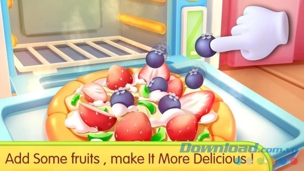 Thêm trái cây trang điểm bánh thêm ngon mắt trong Little Panda's Bake Shop cho Android