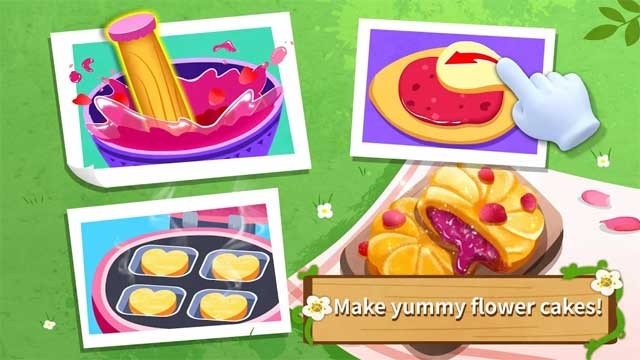 Nướng những chiếc bánh nhân mứt hoa trong Little Panda’s Fashion Flower DIY for Android