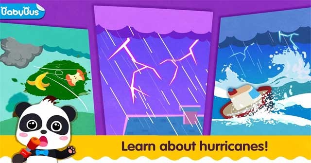 Tìm hiểu về bão và cách phòng tránh bão trong game Little Panda's Weather: Hurricane