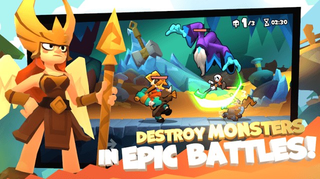 Tiêu diệt quái vật trong các trận chiến sôi động trong game Little Reaper