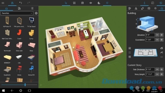 Thiết kế nội thất bằng ứng dụng Live Home 3D cho máy tính & Windows Phone