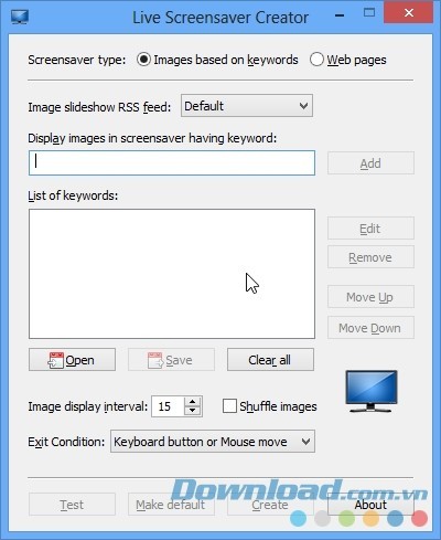 Tùy biến màn hình bảo vệ máy tính một cách dễ dàng với Live Screensaver Creator