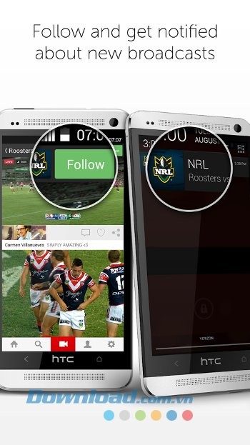 Nhận các thông báo từ những người đã đăng ký theo dõi trên Livestream for Android