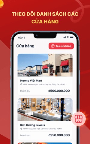 Theo dõi danh sách các cửa hàng