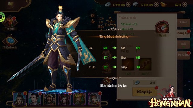 Nâng cấp nhân vật để gia tăng sức mạnh