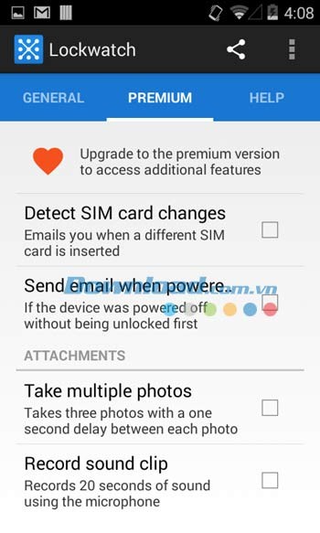 Lockwatch phiên bản Premium