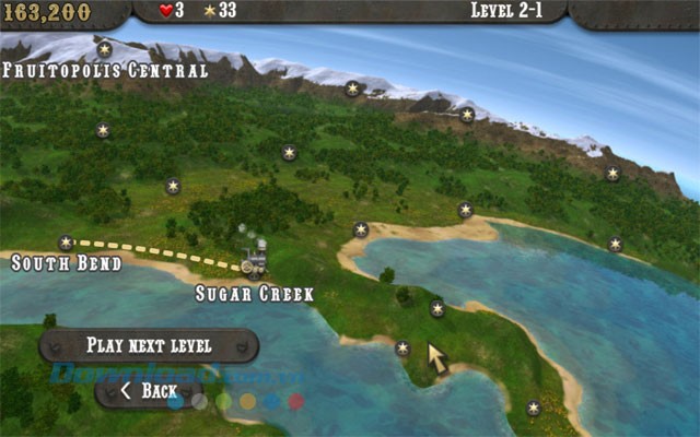 Bản đồ game với 15 địa điểm được đánh dấu