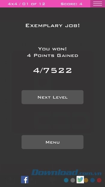 Tính điểm mỗi level