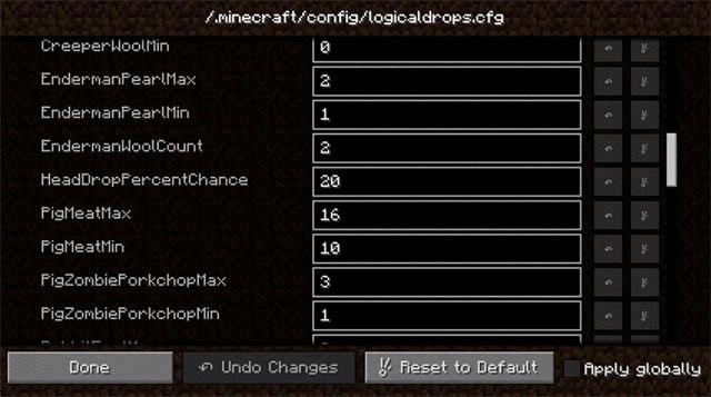 Thiết lập item drop từ mob