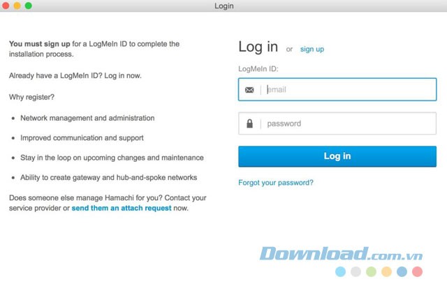 Đăng nhập tài khoản LogMeIn