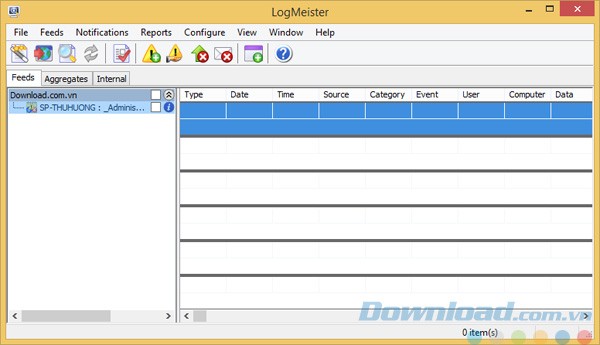 Giao diện của LogMeister