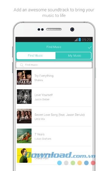 Thêm nhạc vào video với Lomotif