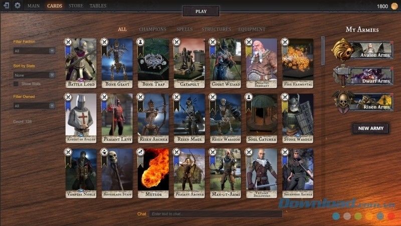 Sử dụng thẻ bài trong game chiến thuật theo lượt Longsword - Tabletop Tactics cho máy tính