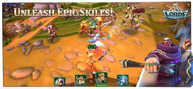 Giải phóng kỹ năng trong Lords Mobile