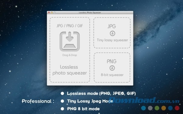 Phần mềm nén ảnh chuyên nghiệp Lossless Photo Squeezer cho Mac