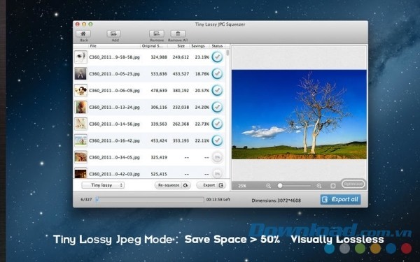 Lossless Photo Squeezer cho Mac tiết kiệm không gian lưu trữ lên tới 50%