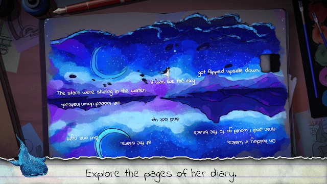 Bạn phiêu lưu qua các trang nhật ký của cô gái trẻ Izzy trong game Lost Words: Beyond the Page