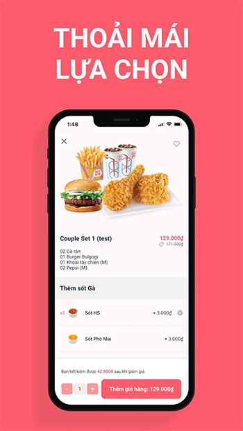 Thoải mái lựa chọn