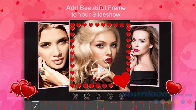 Tạo video ảnh tình yêu với Love Video Maker with Music