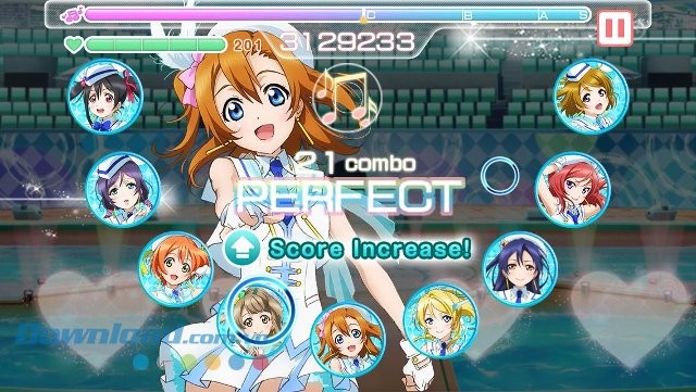 Giao diện màn chơi game LoveLive! School idol festival