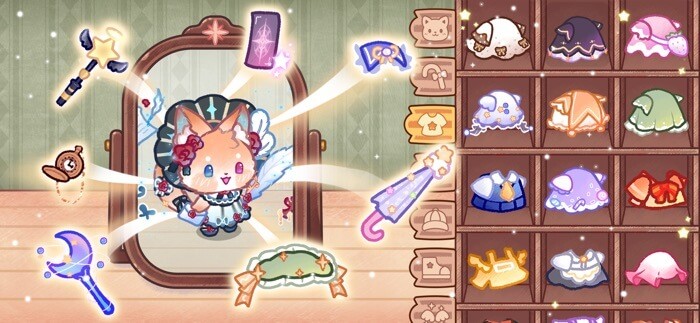 Mặc cho mèo những trang phục dễ thương trong game Lovely Cat: Magic Academy City