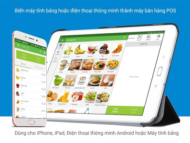 Giao diện chính ứng dụng quản lý bán hàng