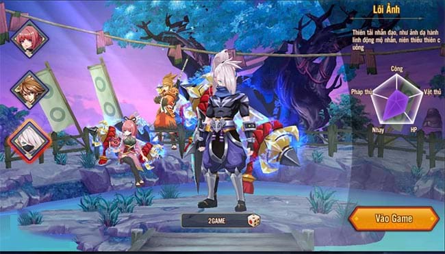 Giao diện chọn nhân vật của Lục Đạo Truyền Kỳ