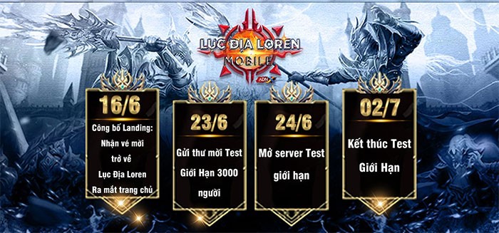 Lịch ra mắt game Lục địa Loren ADNX