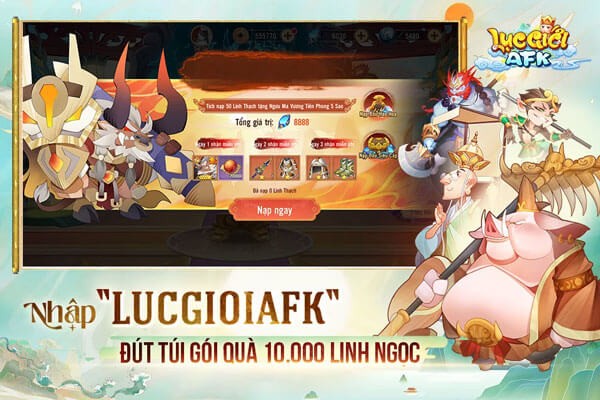 Nhập LUCGIOIAFK đút túi ngay 10 lượt quay - Chắc chắn ra Linh Thần SSR
