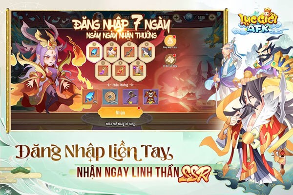 Đăng nhập liên tục 7 ngay, nhận nhiều phần thưởng miễn phí