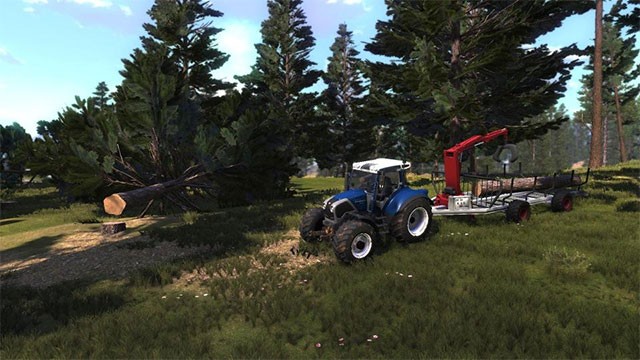 Khai thác gỗ từ những cánh rừng trù phú xung quanh nhà máy