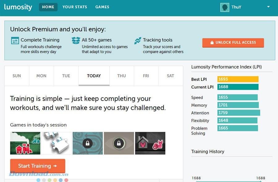 Rèn luyện trí não với Lumosity
