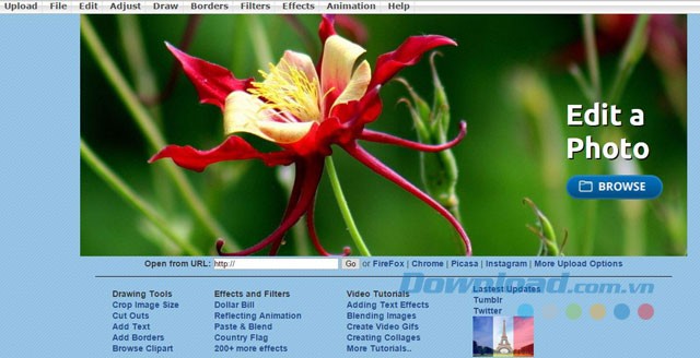 Giao diện ban đầu